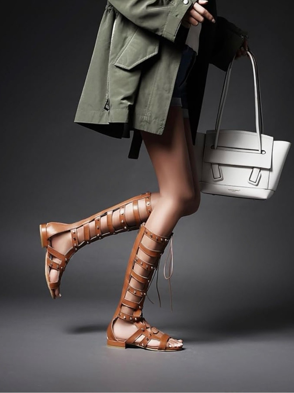 Roman style cross laced sandal